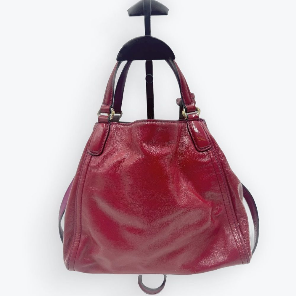 Auth Gucci SoHo Fuchsia Pink Patent Leather Small 2way Convertible Satchel - Picture 7 of 13
